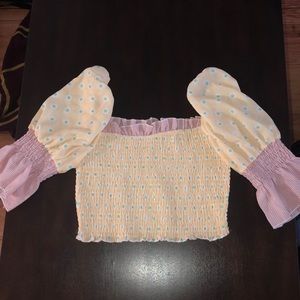 Ruffle Cuff Crop Top